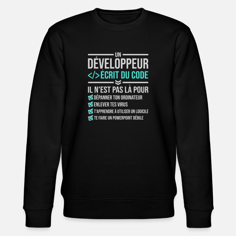 Entwickler, der Code schreibt - Stanley/Stella Unisex Bio-Sweatshirt CHANGER  - Schwarz