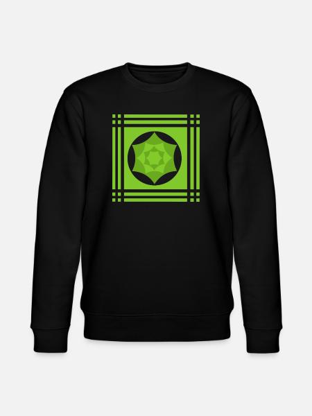 Geometric play of colours in green - Stanley/Stella CHANGER Unisex Organic Sweatshirt - black