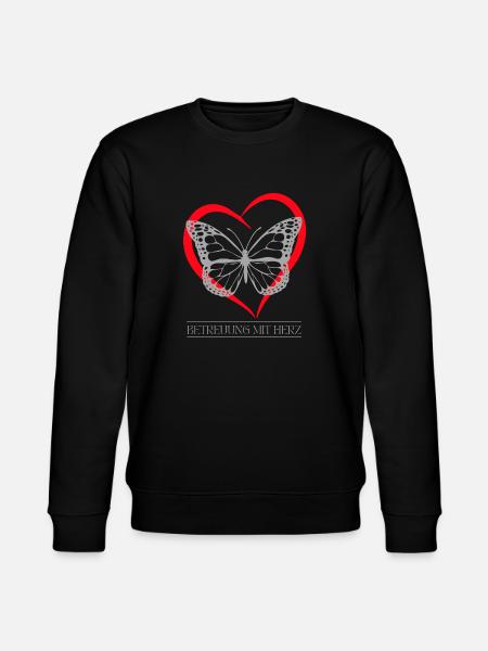Schmetterling mit Herz - Stanley/Stella Unisex Bio-Sweatshirt CHANGER - Schwarz