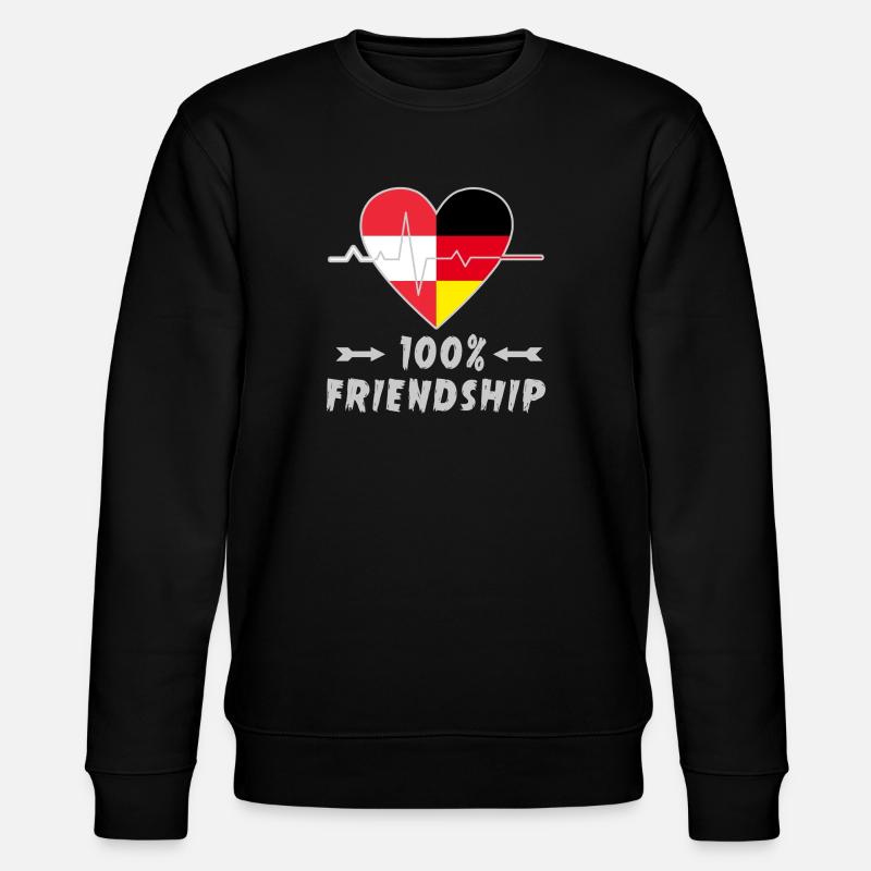Austria and Germany 100% friendship - Stanley/Stella CHANGER Unisex Organic Sweatshirt - black