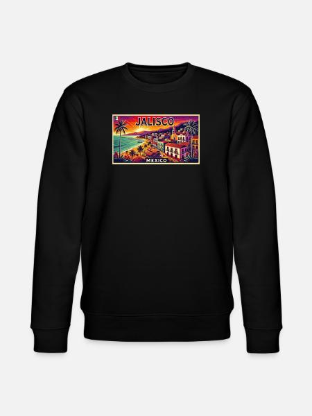 Jalisco Mexico beach palm design - Stanley/Stella CHANGER Unisex Organic Sweatshirt - black