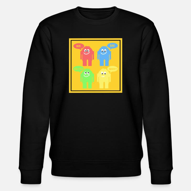 Lustige Männchen - Stanley/Stella Unisex Bio-Sweatshirt CHANGER  - Schwarz