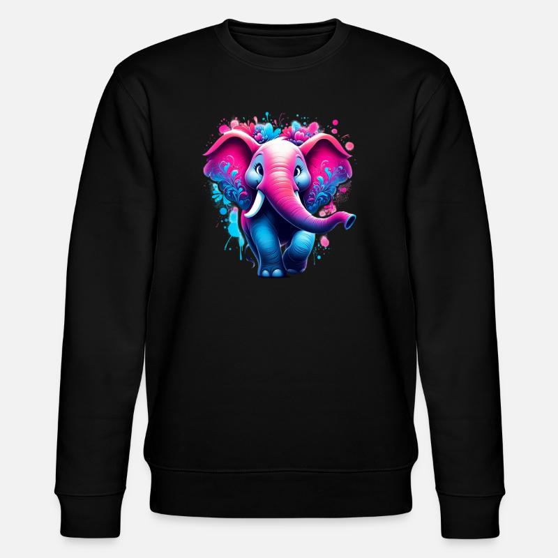 Elefant - Stanley/Stella Unisex Bio-Sweatshirt CHANGER  - Schwarz