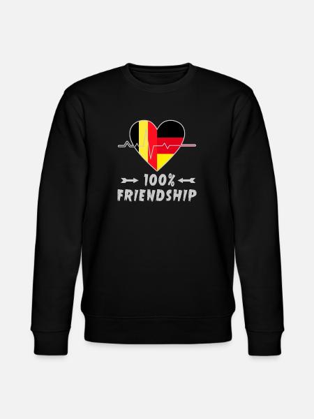 Belgium and Germany 100% friendship - Stanley/Stella CHANGER Unisex Organic Sweatshirt - black
