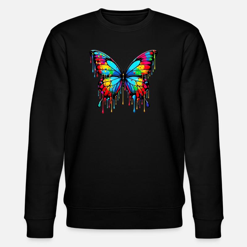 Schmetterling - Stanley/Stella Unisex Bio-Sweatshirt CHANGER  - Schwarz