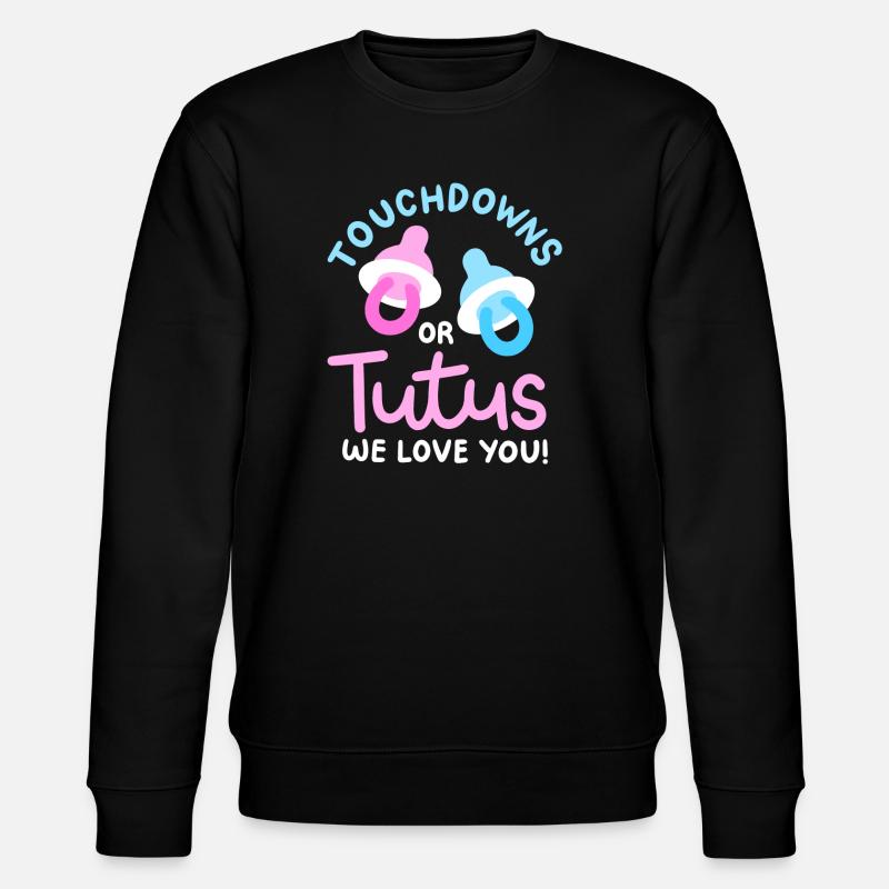 Touchdowns oder Tutus für Gender-Reveal-Partys - Stanley/Stella Unisex Bio-Sweatshirt CHANGER  - Schwarz