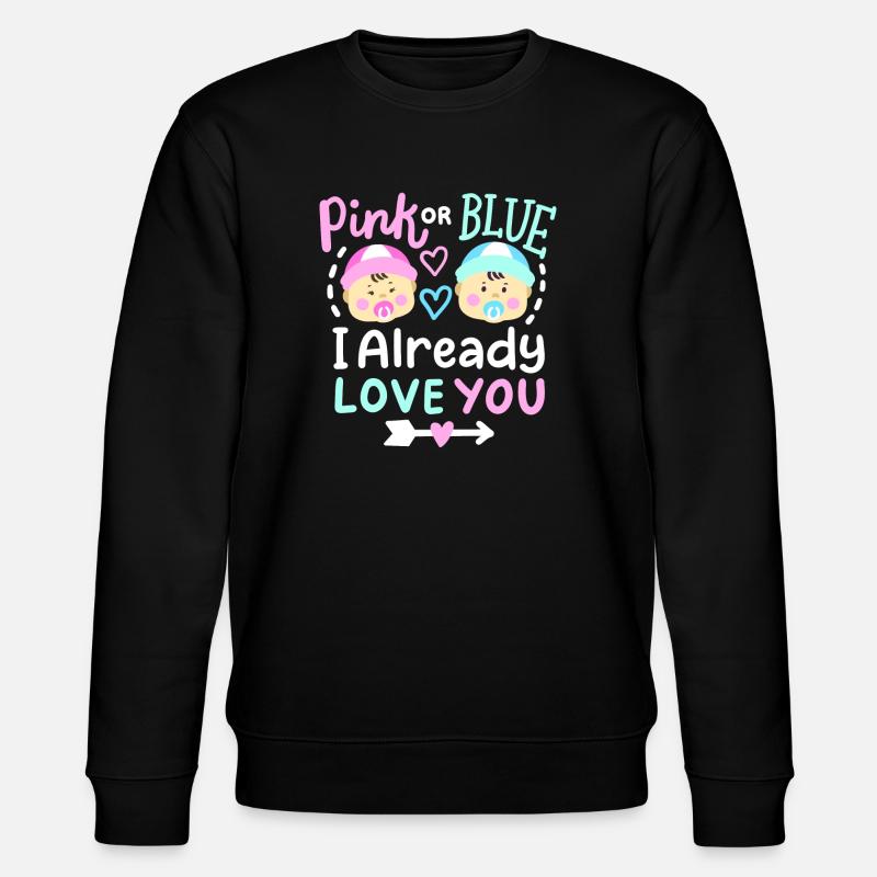 Pink oder Blau Gender-Reveal-Party - Stanley/Stella Unisex Bio-Sweatshirt CHANGER - Schwarz