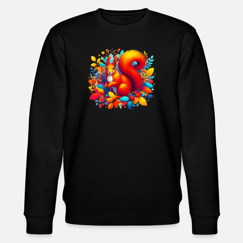Eichhörnchen - Stanley/Stella Unisex Bio-Sweatshirt CHANGER  - Schwarz