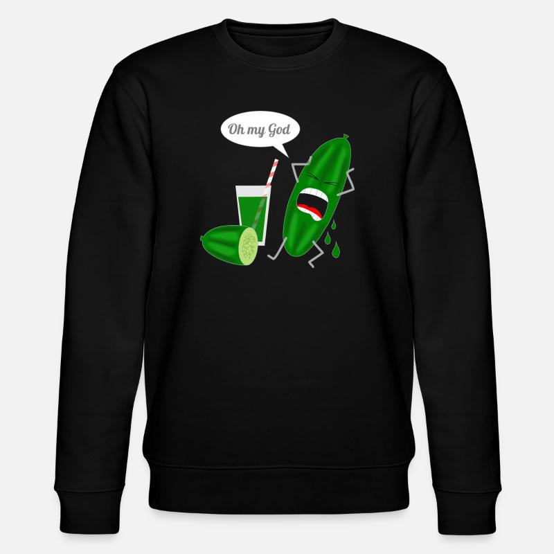 Humorvolles Gurkendesign mit Schrei - Stanley/Stella Unisex Bio-Sweatshirt CHANGER  - Schwarz