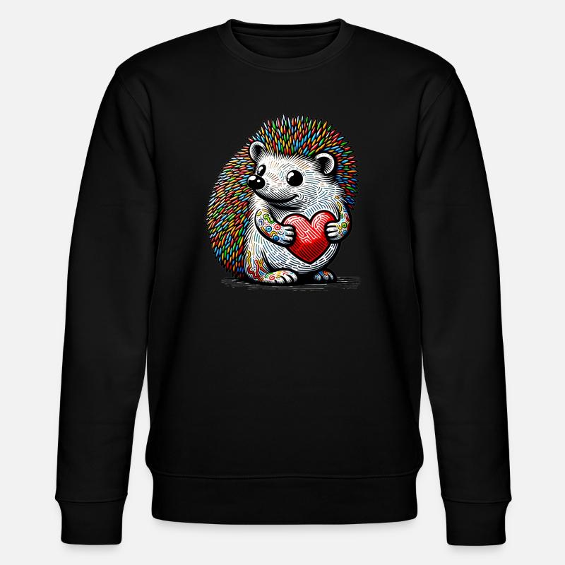 hérisson avec cœur - Sweat bio CHANGER Stanley/Stella Unisexe - noir