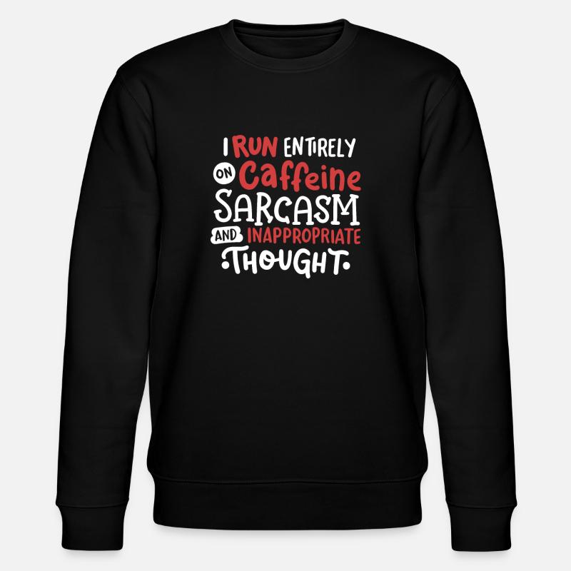Sarkasmus Koffein sarkastisch - Stanley/Stella Unisex Bio-Sweatshirt CHANGER - Schwarz