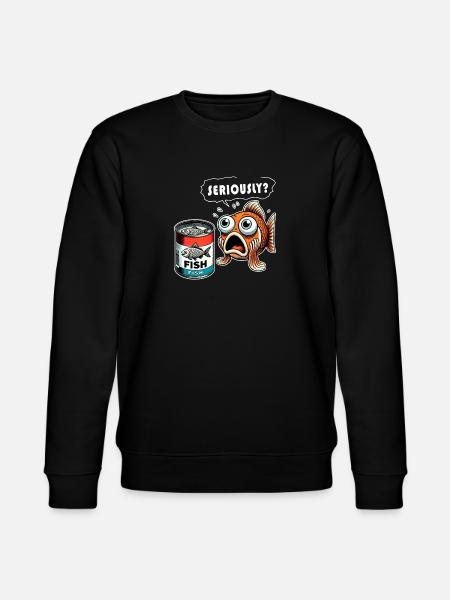 Funny canned fish design - Stanley/Stella CHANGER Unisex Organic Sweatshirt - black