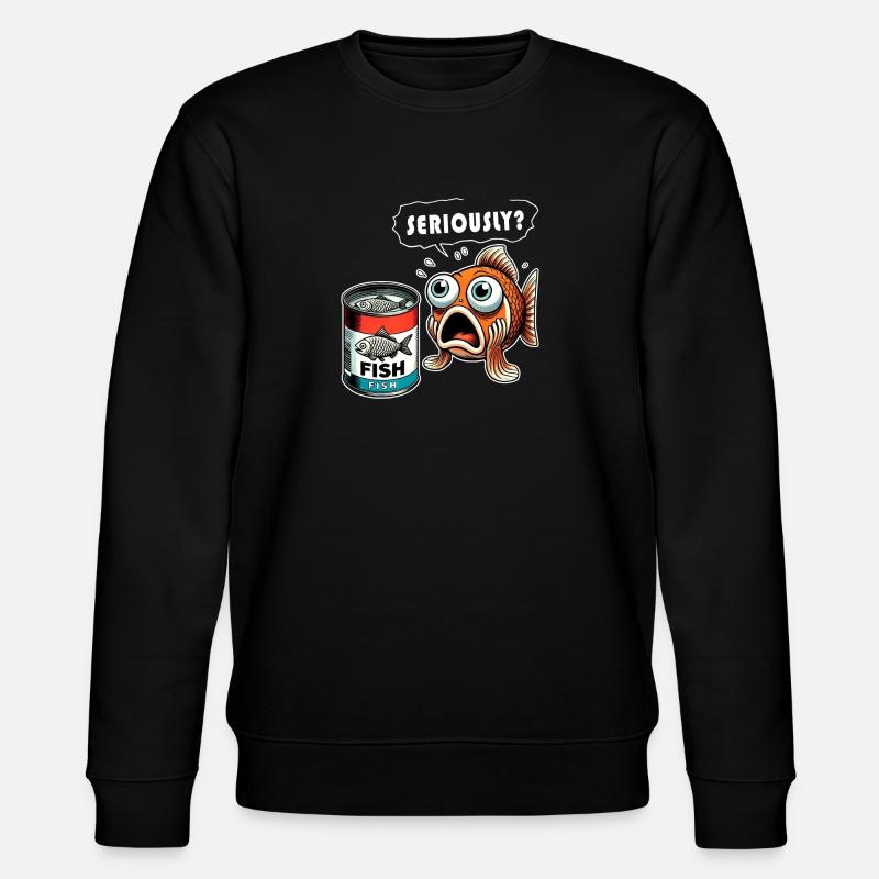 Funny canned fish design - Stanley/Stella CHANGER Unisex Organic Sweatshirt - black