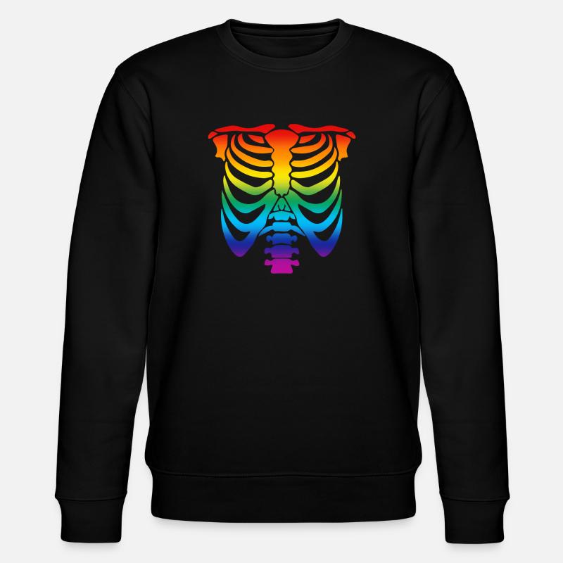 rainbow skeleton - rainbow skeleton - Stanley/Stella CHANGER Unisex Organic Sweatshirt - black