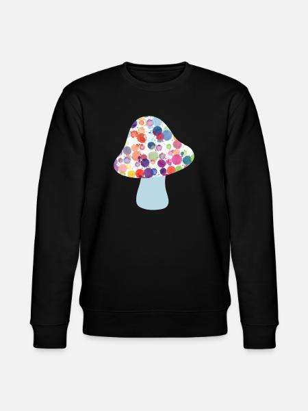 Mushroom Lucky Charm Fall Dots Colorful Kids Dots - Stanley/Stella CHANGER Unisex Organic Sweatshirt - black