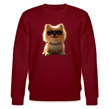 Zwergspitz Pommeraner Pom Süßer Deutscher Spitz - Stanley/Stella Unisex Bio-Sweatshirt CHANGER  - Burgunderrot - Vorne - Nik (191cm) & Marisol (170cm)