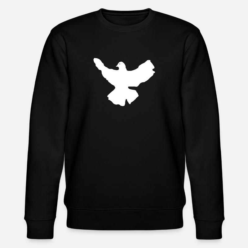 Weiße Friedenstaube - Stanley/Stella Unisex Bio-Sweatshirt CHANGER  - Schwarz
