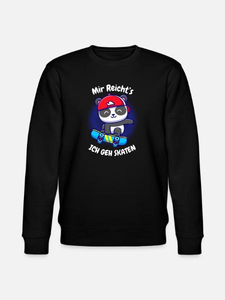 Kleiner Panda auf Skateboard - Stanley/Stella Unisex Bio-Sweatshirt CHANGER - Schwarz