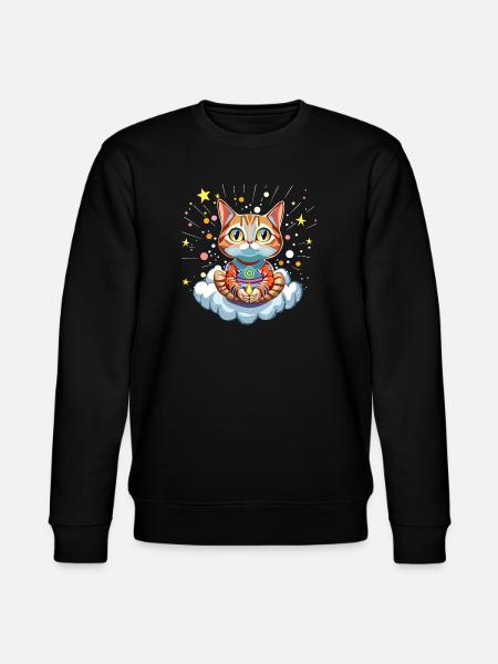 Mysterious Astral Cat - Stanley/Stella CHANGER Unisex Organic Sweatshirt - black