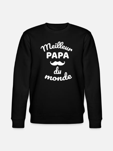 Authentic Overall Moustache Dad Design - Stanley/Stella CHANGER Unisex Organic Sweatshirt - black