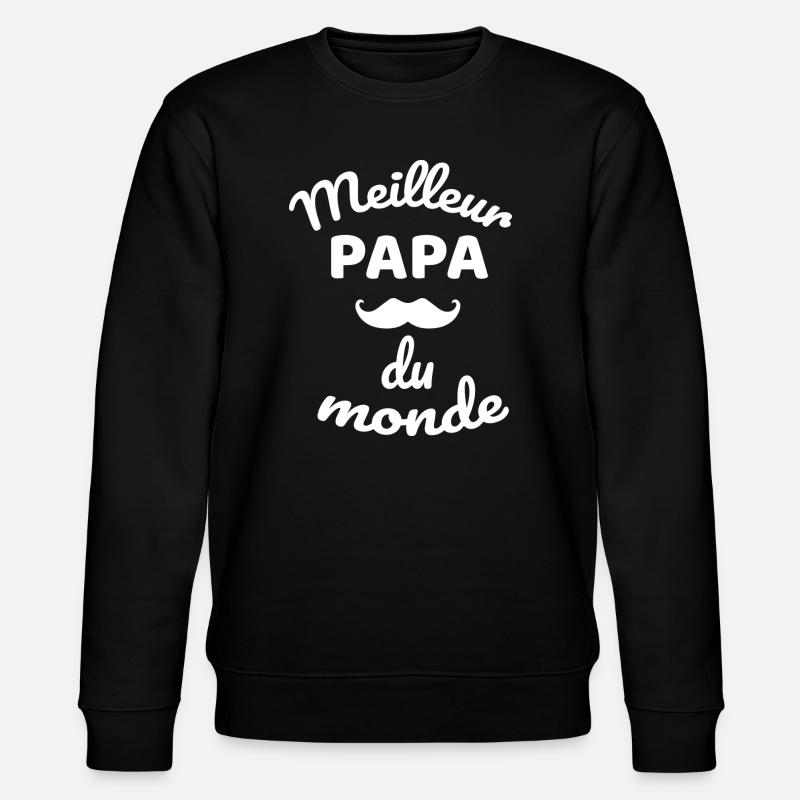 Authentic Overall Moustache Dad Design - Stanley/Stella CHANGER Unisex Organic Sweatshirt - black
