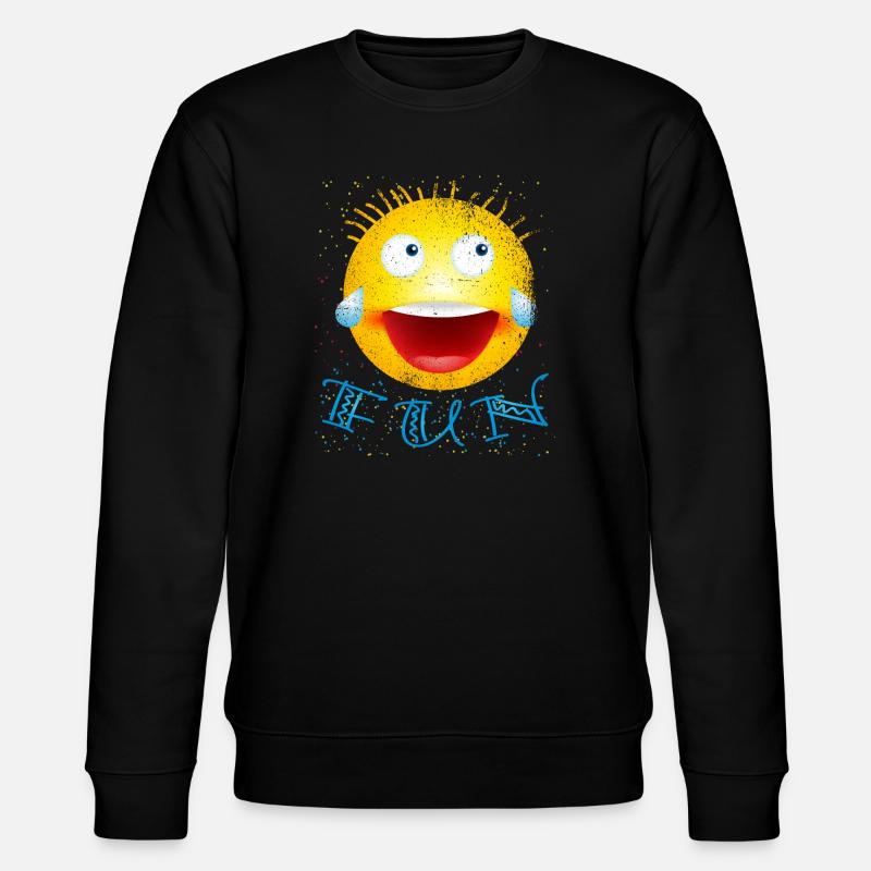 smiley laughs modified - Stanley/Stella CHANGER Unisex Organic Sweatshirt - black