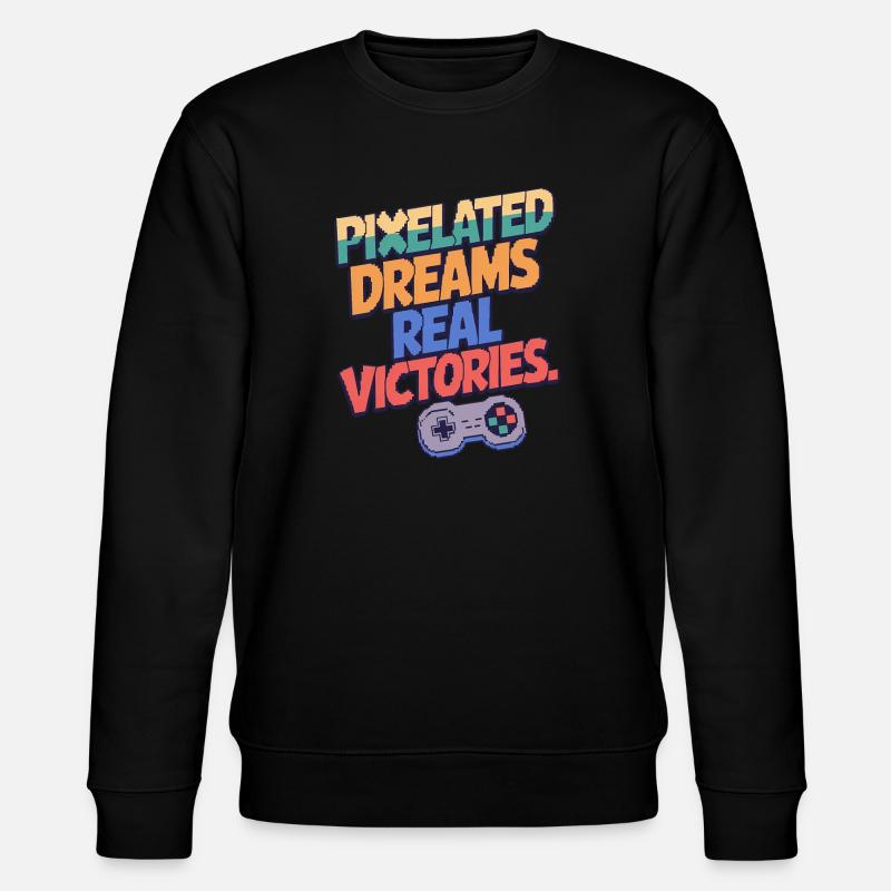 PIXELIGE TRÄUME, ECHTE SIEGE - Stanley/Stella Unisex Bio-Sweatshirt CHANGER  - Schwarz