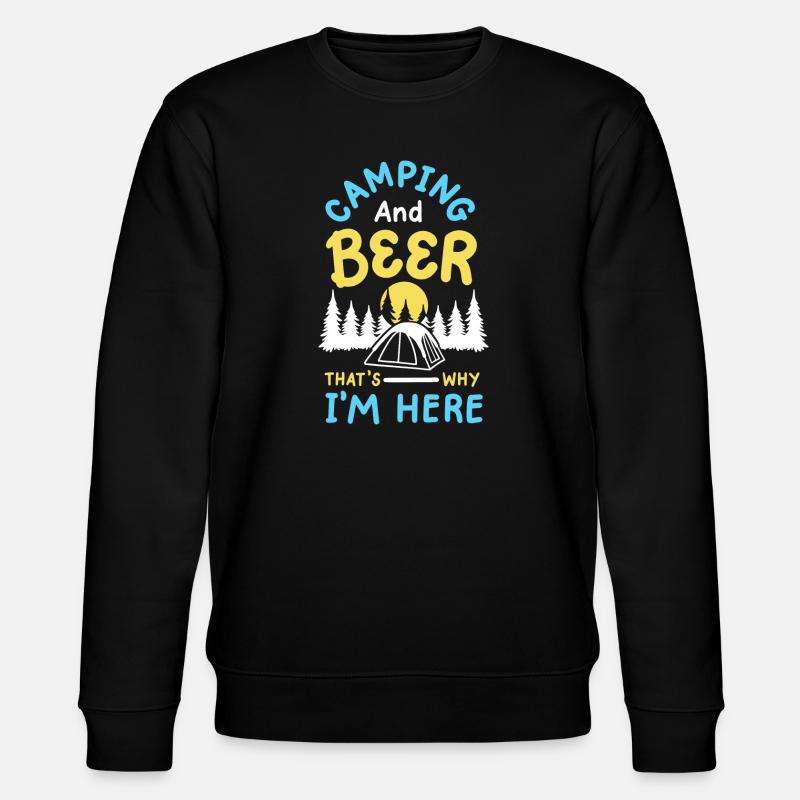 Camping und Bier Camper - Stanley/Stella Unisex Bio-Sweatshirt CHANGER  - Schwarz