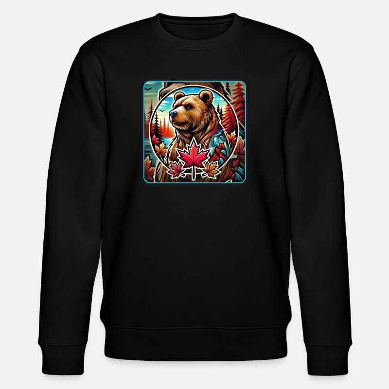 Motif de l'ours du Canada - Sweat bio CHANGER Stanley/Stella Unisexe - noir