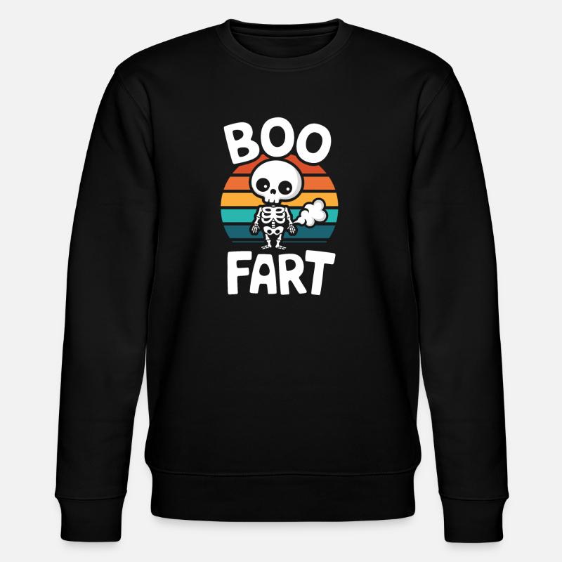 Farting Skeleton – Funny Halloween - Stanley/Stella CHANGER Unisex Organic Sweatshirt - black