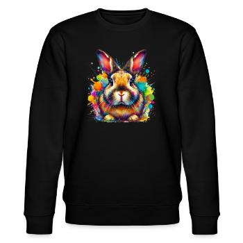 Rabbit - Stanley/Stella CHANGER Unisex Organic Sweatshirt - black - Front - Nik (191cm) & Marisol (170cm)
