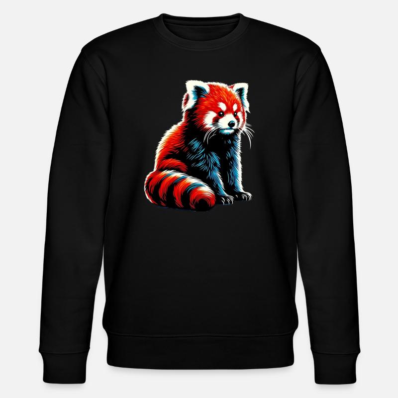 Kleiner Panda - Stanley/Stella Unisex Bio-Sweatshirt CHANGER  - Schwarz