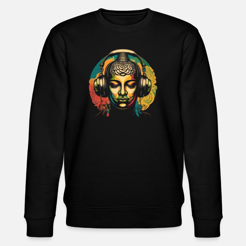 Buddha - Stanley/Stella Unisex Bio-Sweatshirt CHANGER  - Schwarz