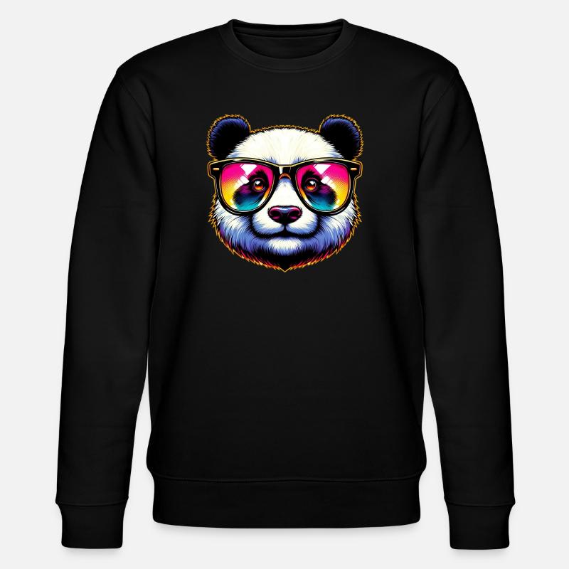 Panda with sunglasses - Stanley/Stella CHANGER Unisex Organic Sweatshirt - black