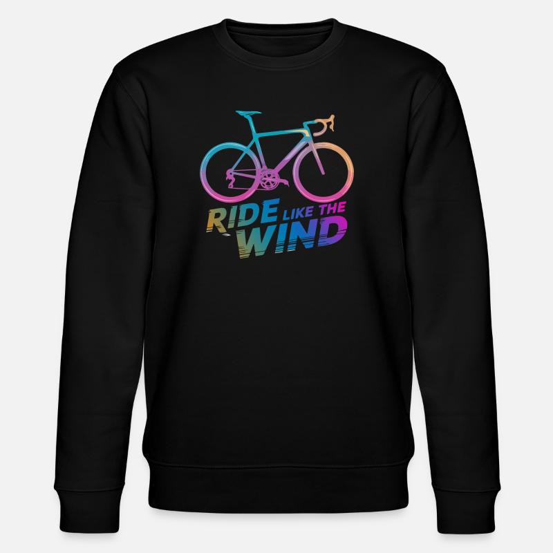Gradient Bicycle Ride Graphic - Stanley/Stella CHANGER Unisex Organic Sweatshirt - black