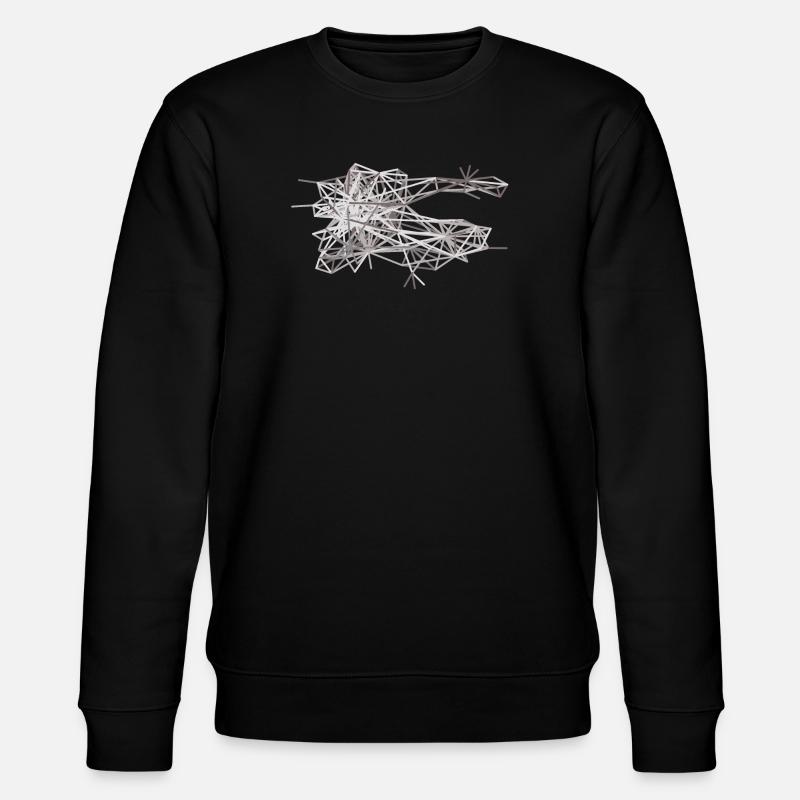 Connection: Geometrische Liniengeflechte in Grau - Stanley/Stella Unisex Bio-Sweatshirt CHANGER  - Schwarz