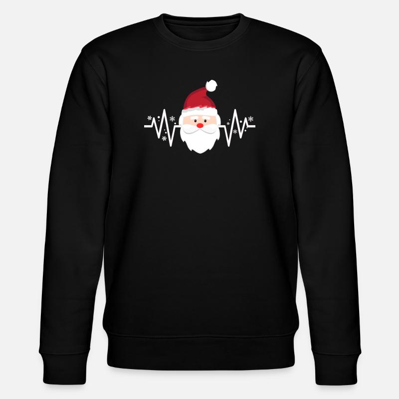 Santa Claus Cool Heartbeat - Stanley/Stella CHANGER Unisex Organic Sweatshirt - black