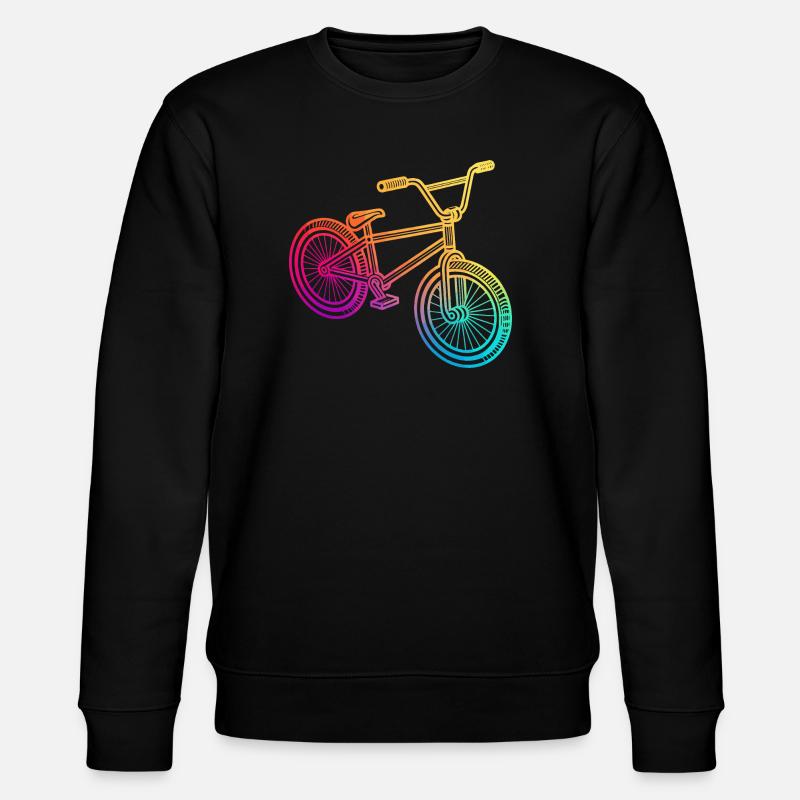 Regenbogen Geometrisches Fahrrad Illustration - Stanley/Stella Unisex Bio-Sweatshirt CHANGER - Schwarz