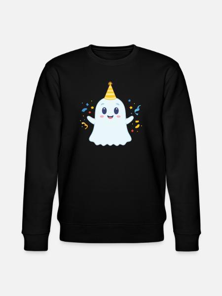 cute party ghost - Stanley/Stella CHANGER Unisex Organic Sweatshirt - black