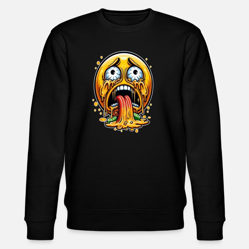 Puke attack face - Stanley/Stella CHANGER Unisex Organic Sweatshirt - black