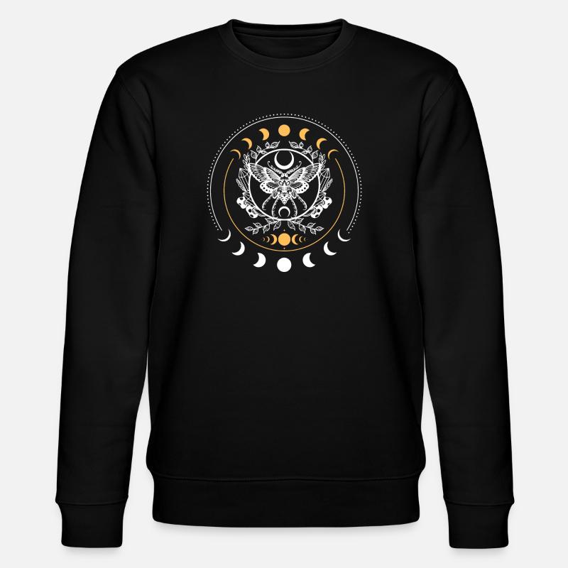 Himmlische Motten-Mandala - Stanley/Stella Unisex Bio-Sweatshirt CHANGER  - Schwarz