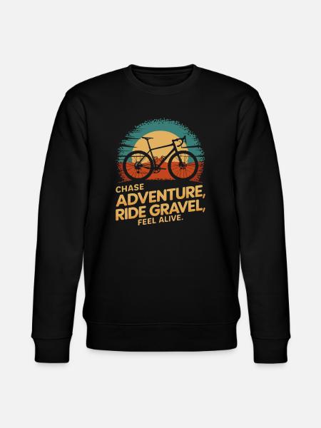 Retro Mountain Bicycle Adventure Tee - Stanley/Stella CHANGER Unisex Organic Sweatshirt - black