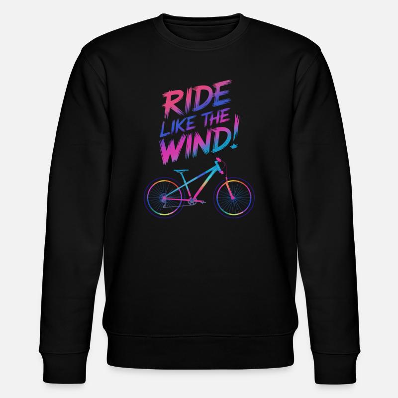 Vibrant Windsurf Bicycle Illustration - Stanley/Stella CHANGER Unisex Organic Sweatshirt - black