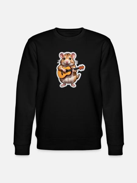 Hamster spielt Gitarre - Stanley/Stella Unisex Bio-Sweatshirt CHANGER  - Schwarz