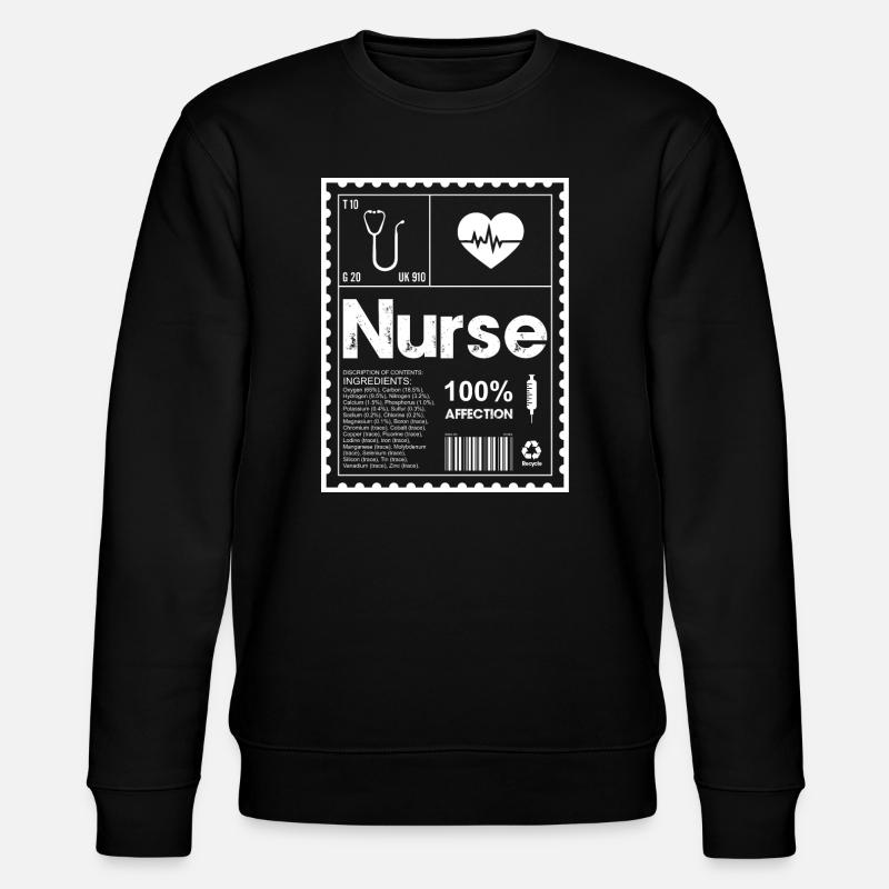 Krankenschwester Herzschlag Icon T-Shirt - Stanley/Stella Unisex Bio-Sweatshirt CHANGER  - Schwarz