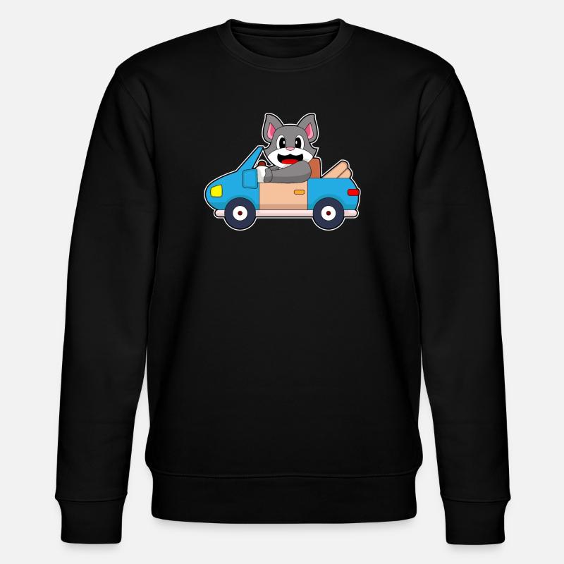 Katze Auto - Stanley/Stella Unisex Bio-Sweatshirt CHANGER  - Schwarz
