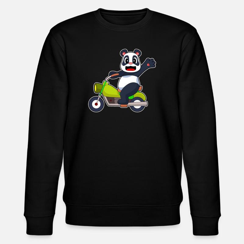 Panda Motorrad - Stanley/Stella Unisex Bio-Sweatshirt CHANGER  - Schwarz
