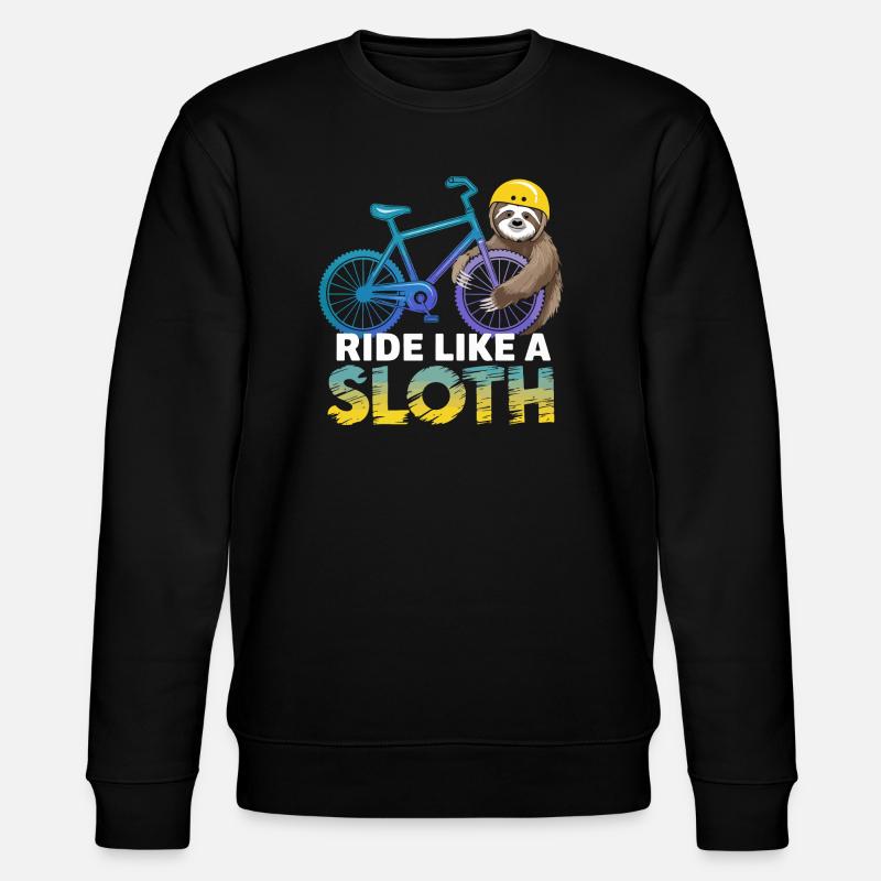 Faultier Biker mit Helm - Stanley/Stella Unisex Bio-Sweatshirt CHANGER  - Schwarz