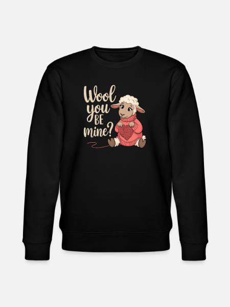 Wolliges Valentinsherz Schäfchen - Stanley/Stella Unisex Bio-Sweatshirt CHANGER - Schwarz