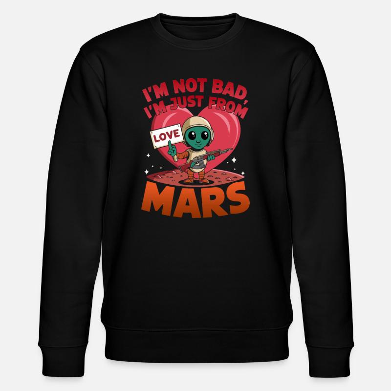 Marsianer Liebe Alien Cartoon Design - Stanley/Stella Unisex Bio-Sweatshirt CHANGER - Schwarz